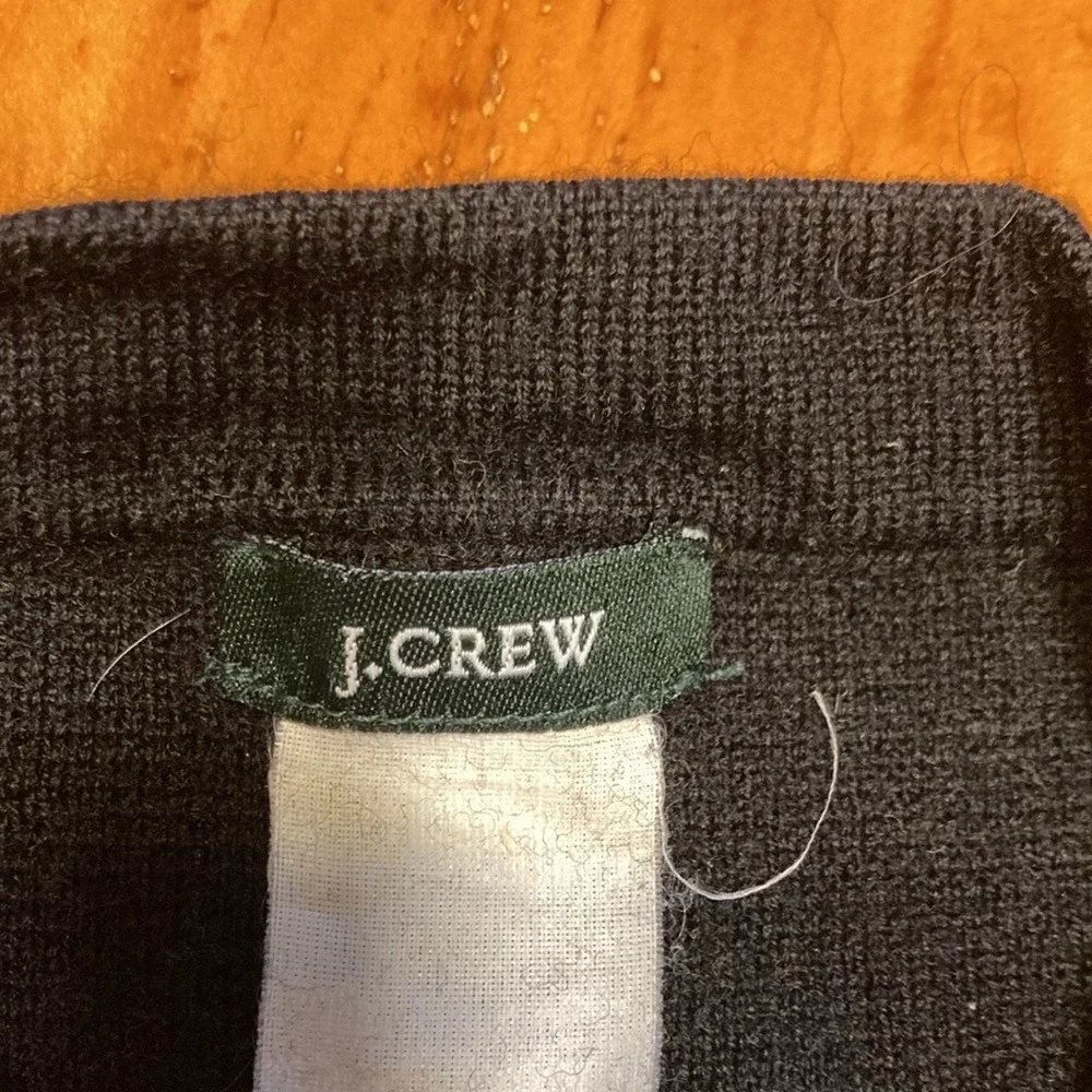 J.Crew‎ Womens Black Double Breasted Knit Coat Mock Neck Classic Chic Jacket